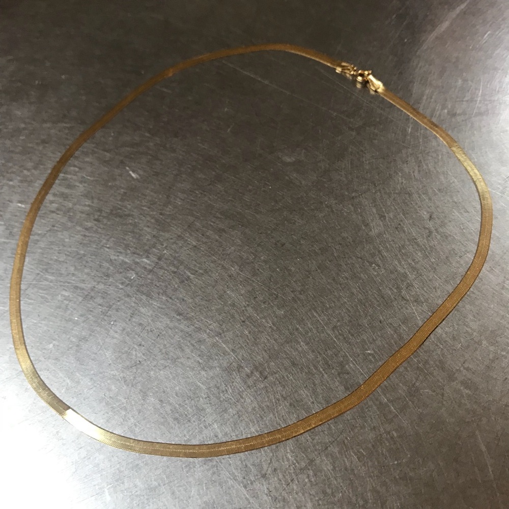 Herringbone 14k Italy gold necklace